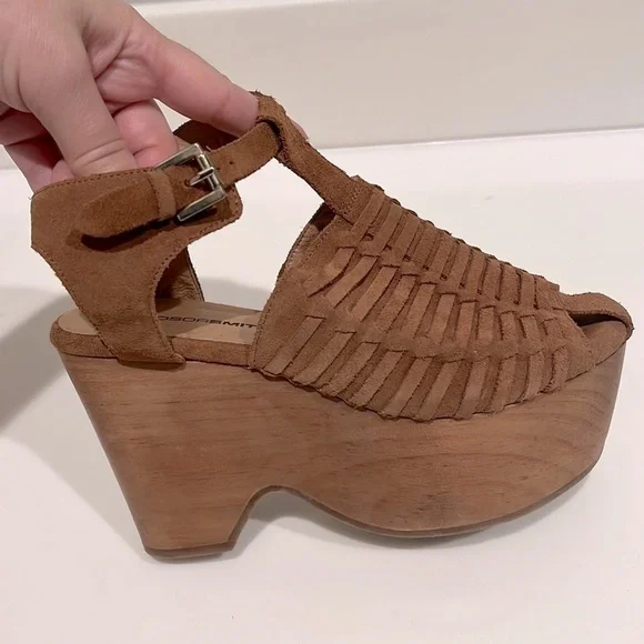 Windsor Smith chunky boho Platforms, suede leather, camel color, sz 6, TTS - Picture 2 of 11